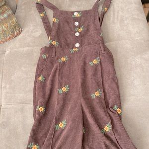 70s Sunflower Romper Retro Vintage